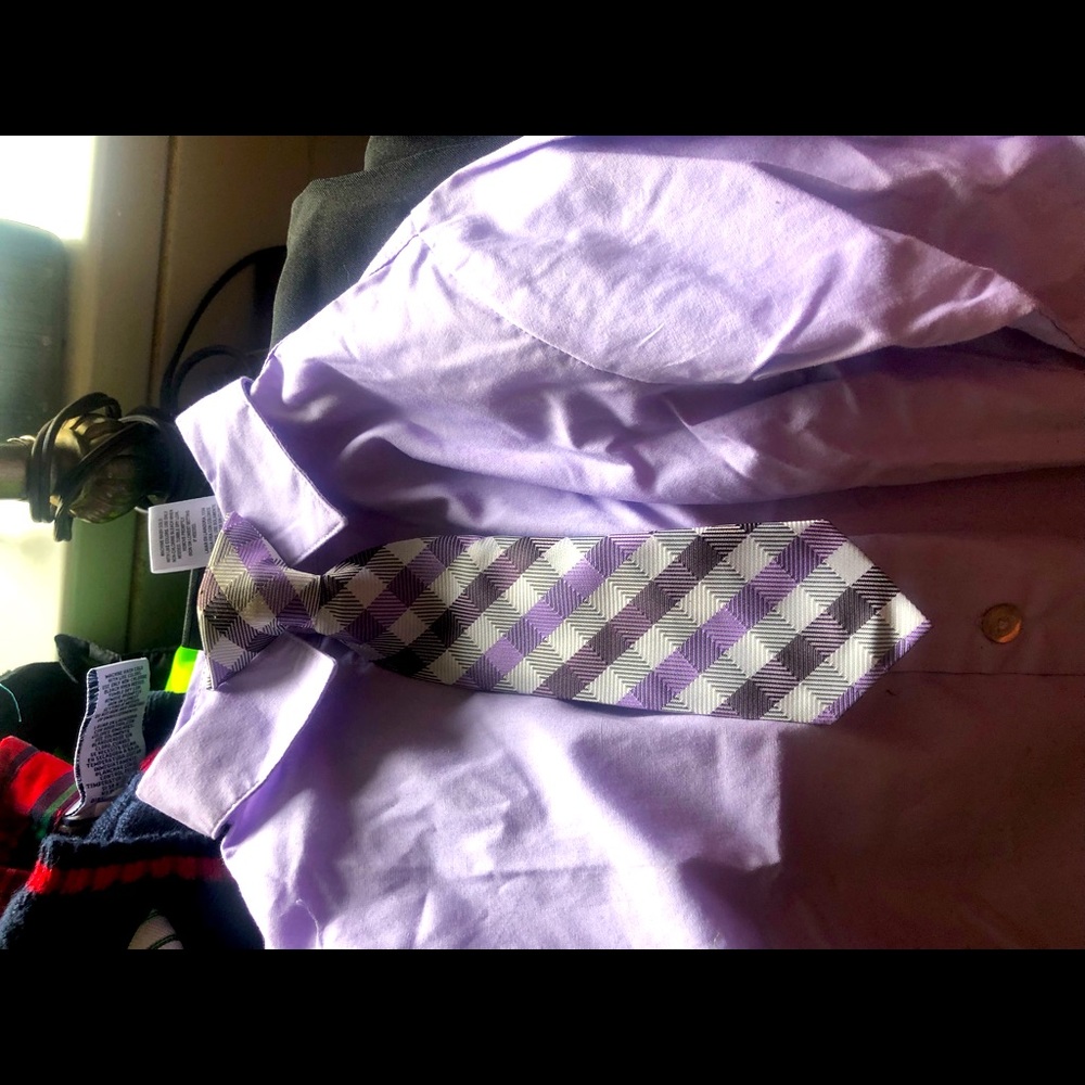 Three dress shirts have ties to match